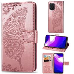 Embossing Mandala Flower Butterfly Leather Wallet Case for Xiaomi Mi 10 Lite - Rose Gold