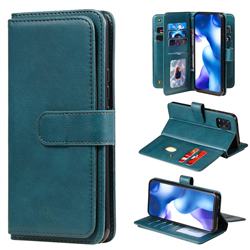 Multi-function Ten Card Slots and Photo Frame PU Leather Wallet Phone Case Cover for Xiaomi Mi 10 Lite - Dark Green