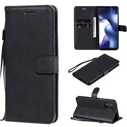 Retro Greek Classic Smooth PU Leather Wallet Phone Case for Xiaomi Mi 10 Lite - Black