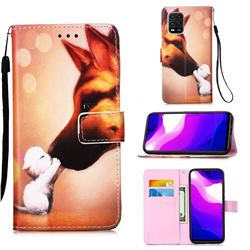 Hound Kiss Matte Leather Wallet Phone Case for Xiaomi Mi 10 Lite
