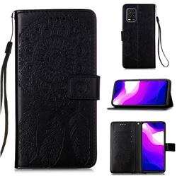 Embossing Dream Catcher Mandala Flower Leather Wallet Case for Xiaomi Mi 10 Lite - Black
