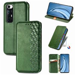 Ultra Slim Fashion Business Card Magnetic Automatic Suction Leather Flip Cover for Xiaomi Mi 10S - Green