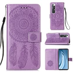 Embossing Dream Catcher Mandala Flower Leather Wallet Case for Xiaomi Mi 10S - Purple