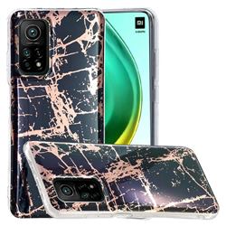 Black Galvanized Rose Gold Marble Phone Back Cover for Xiaomi Mi 10T / 10T Pro 5G