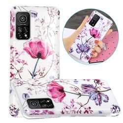 Magnolia Painted Galvanized Electroplating Soft Phone Case Cover for Xiaomi Mi 10T / 10T Pro 5G