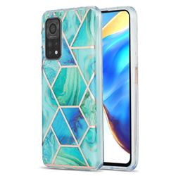 Green Glacier Marble Pattern Galvanized Electroplating Protective Case Cover for Xiaomi Mi 10T / 10T Pro 5G