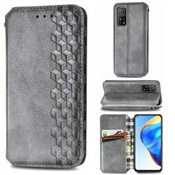 Ultra Slim Fashion Business Card Magnetic Automatic Suction Leather Flip Cover for Xiaomi Mi 10T / 10T Pro 5G - Grey