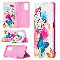 Flying Butterflies Slim Magnetic Attraction Wallet Flip Cover for Xiaomi Mi 10T / 10T Pro 5G