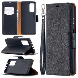 Classic Luxury Litchi Leather Phone Wallet Case for Xiaomi Mi 10T / 10T Pro 5G - Black