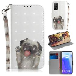 Pug Dog 3D Painted Leather Wallet Phone Case for Xiaomi Mi 10T / 10T Pro 5G
