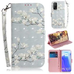 Magnolia Flower 3D Painted Leather Wallet Phone Case for Xiaomi Mi 10T / 10T Pro 5G