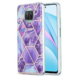 Purple Gagic Marble Pattern Galvanized Electroplating Protective Case Cover for Xiaomi Mi 10T Lite 5G