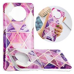 Purple Dream Triangle Painted Marble Electroplating Protective Case for Xiaomi Mi 10T Lite 5G