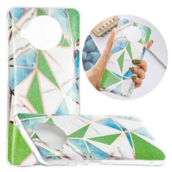 Green Triangle Painted Marble Electroplating Protective Case for Xiaomi Mi 10T Lite 5G