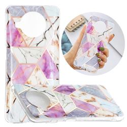 Purple and White Painted Marble Electroplating Protective Case for Xiaomi Mi 10T Lite 5G