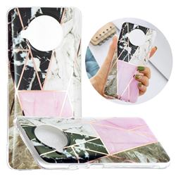 Pink and Black Painted Marble Electroplating Protective Case for Xiaomi Mi 10T Lite 5G