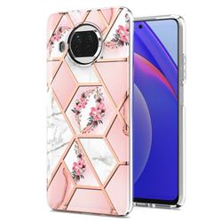Pink Flower Marble Electroplating Protective Case Cover for Xiaomi Mi 10T Lite 5G