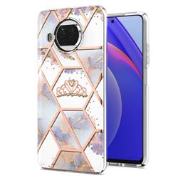 Crown Purple Flower Marble Electroplating Protective Case Cover for Xiaomi Mi 10T Lite 5G