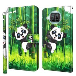 Climbing Bamboo Panda 3D Painted Leather Wallet Case for Xiaomi Mi 10T Lite 5G