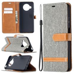 Jeans Cowboy Denim Leather Wallet Case for Xiaomi Mi 10T Lite 5G - Gray