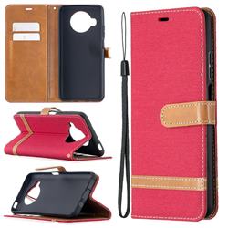 Jeans Cowboy Denim Leather Wallet Case for Xiaomi Mi 10T Lite 5G - Red