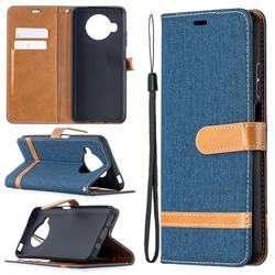 Jeans Cowboy Denim Leather Wallet Case for Xiaomi Mi 10T Lite 5G - Dark Blue