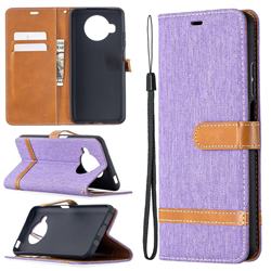 Jeans Cowboy Denim Leather Wallet Case for Xiaomi Mi 10T Lite 5G - Purple