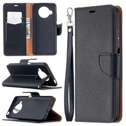 Classic Luxury Litchi Leather Phone Wallet Case for Xiaomi Mi 10T Lite 5G - Black