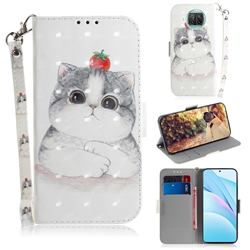 Cute Tomato Cat 3D Painted Leather Wallet Phone Case for Xiaomi Mi 10T Lite 5G