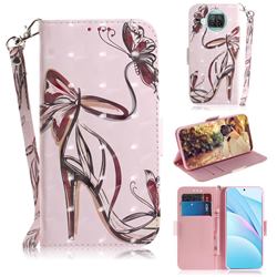 Butterfly High Heels 3D Painted Leather Wallet Phone Case for Xiaomi Mi 10T Lite 5G