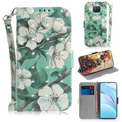 Watercolor Flower 3D Painted Leather Wallet Phone Case for Xiaomi Mi 10T Lite 5G