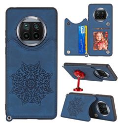 Luxury Mandala Multi-function Magnetic Card Slots Stand Leather Back Cover for Xiaomi Mi 10T Lite 5G - Blue