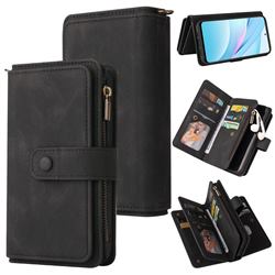 Luxury Multi-functional Zipper Wallet Leather Phone Case Cover for Xiaomi Mi 10T Lite 5G - Black