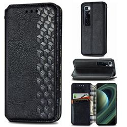 Ultra Slim Fashion Business Card Magnetic Automatic Suction Leather Flip Cover for Xiaomi Mi 10 Ultra - Black