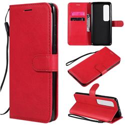 Retro Greek Classic Smooth PU Leather Wallet Phone Case for Xiaomi Mi 10 Ultra - Red