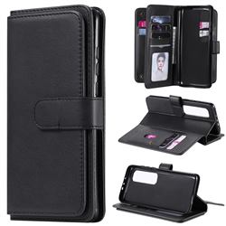 Multi-function Ten Card Slots and Photo Frame PU Leather Wallet Phone Case Cover for Xiaomi Mi 10 Ultra - Black