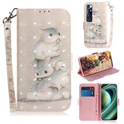 Three Squirrels 3D Painted Leather Wallet Phone Case for Xiaomi Mi 10 Ultra