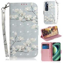 Magnolia Flower 3D Painted Leather Wallet Phone Case for Xiaomi Mi 10 Ultra
