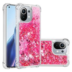Dynamic Liquid Glitter Sand Quicksand TPU Case for Xiaomi Mi 11 - Pink Love Heart