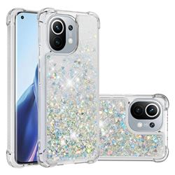 Dynamic Liquid Glitter Sand Quicksand Star TPU Case for Xiaomi Mi 11 - Silver