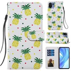 Pineapple Smooth Leather Phone Wallet Case for Xiaomi Mi 11 Lite