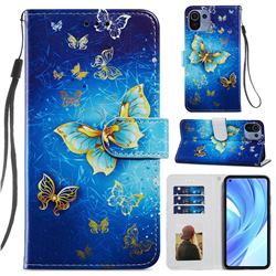 Phnom Penh Butterfly Smooth Leather Phone Wallet Case for Xiaomi Mi 11 Lite