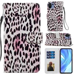 Leopard Smooth Leather Phone Wallet Case for Xiaomi Mi 11 Lite