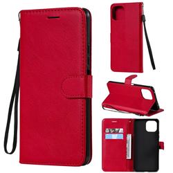 Retro Greek Classic Smooth PU Leather Wallet Phone Case for Xiaomi Mi 11 Lite - Red