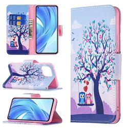 Tree and Owls Leather Wallet Case for Xiaomi Mi 11 Lite