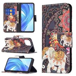 Totem Flower Elephant Leather Wallet Case for Xiaomi Mi 11 Lite