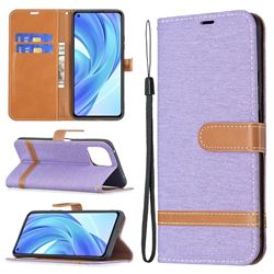 Jeans Cowboy Denim Leather Wallet Case for Xiaomi Mi 11 Lite - Purple