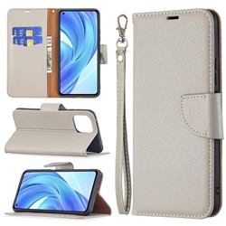 Classic Luxury Litchi Leather Phone Wallet Case for Xiaomi Mi 11 Lite - Gray
