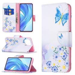 Butterflies Flowers Leather Wallet Case for Xiaomi Mi 11 Lite