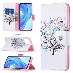 Colorful Tree Leather Wallet Case for Xiaomi Mi 11 Lite